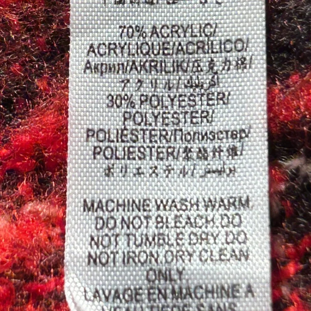 BCBGeneration Oversized Scarf Red Black Old $ Preppy Staple Academia Heritage